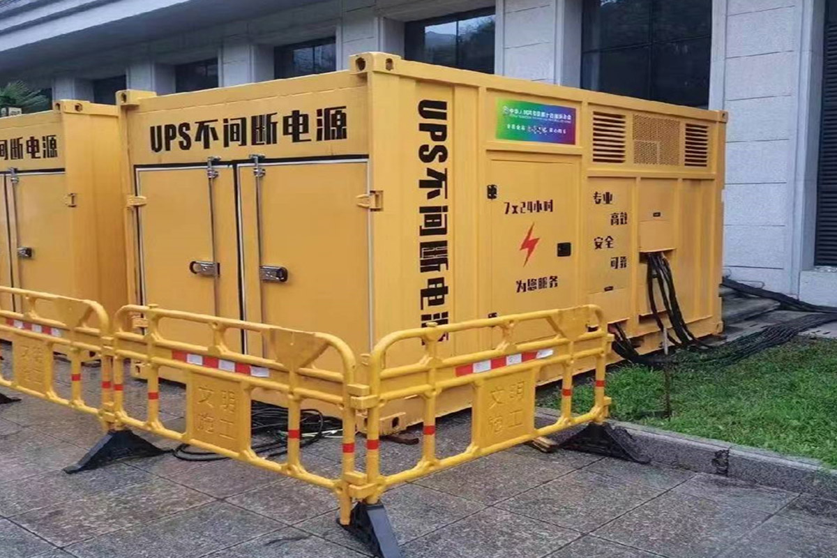 汕尾发电机租赁施工现场